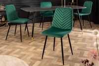 Design stoel AMAZONAS fluweelgroen met decoratieve stiksels - 40848 - thumbnail