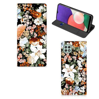 Smart Cover voor Samsung Galaxy A22 5G Dark Flowers