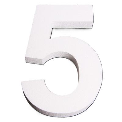 Piepschuim cijfer 5 jaar - H25 cm - hobby/knutselmateriaal - DIY - Knutselen - Cijfers zelf maken
