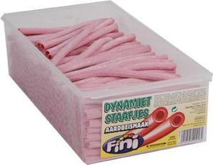 Fini Fini - Dynamietstaafjes aardbei 250 stuks