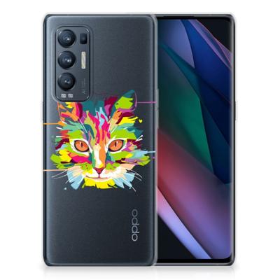 OPPO Find X3 Neo Telefoonhoesje met Naam Cat Color OPPO Find X3 Neo Telefoonhoesje met Naam Cat Color
