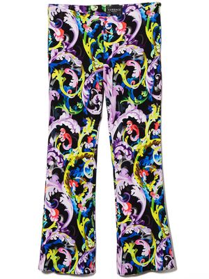 Versace Kids legging évasé à imprimé baroque - Noir