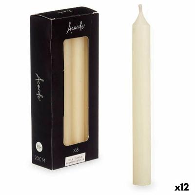 Kaarsenset Crème 2 x 2 x 20 cm (12 Stuks)