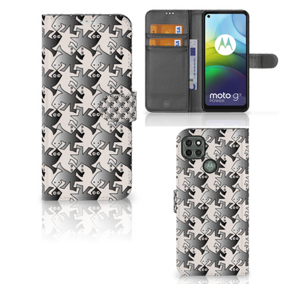 Motorola Moto G9 Power Telefoonhoesje met Pasjes Salamander Grey Motorola Moto G9 Power Telefoonhoesje met Pasjes Salamander Grey
