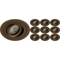 Inbouwspot 10 Pack - Sigmi Luno Pro - Rond - Brons - Kantelbaar - Zaagmaat 80mm Diameter 92mm - Incl. GU10 Fitting Inbouwspot 10 Pack - Sigmi Luno Pro - Rond - Brons - Kantelbaar - Zaagmaat 80mm Diameter 92mm - Incl. GU10 Fitting