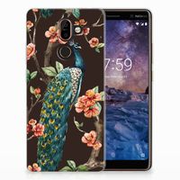 Nokia 7 Plus TPU Hoesje Pauw met Bloemen - thumbnail