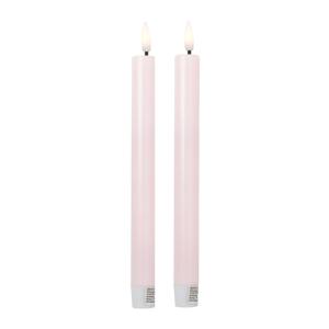 LED dinerkaarsen - roze - set van 2 - ø2.2x24.5 cm