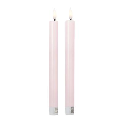 LED dinerkaarsen - roze - set van 2 - ø2.2x24.5 cm