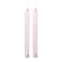 LED dinerkaarsen - roze - set van 2 - ø2.2x24.5 cm