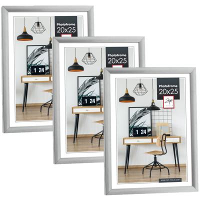 ZEP Fotolijst - 3x stuks - zilverkleurig - kunststof - voor foto van 20 x 25 cm - woondecoraties - a