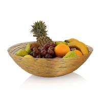 Bobbel Home - Fruitschaal Rond - ø 40 cm - Goud - Metaal - thumbnail