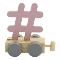 JeP kids houten treinletter # hashtag-roze