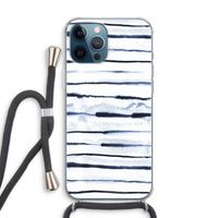 Ink Stripes: iPhone 12 Pro Transparant Hoesje met koord