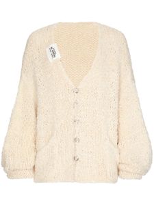 Dolce & Gabbana cardigan en coton à patch logo - Tons neutres