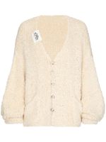 Dolce & Gabbana cardigan en coton à patch logo - Tons neutres - thumbnail