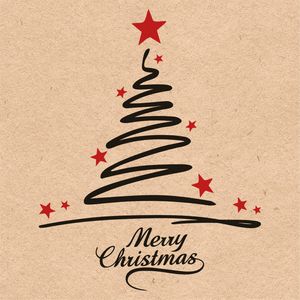 Ambiente kerst thema servetten - 60x st - 33 x 33 cm - natuur - Merry Christmas - Feestservetten