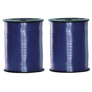 Sierlint of cadeaulint - 2x - blauw - dun - 500 meter x 0.5 cm - Feestartikelen en versiering