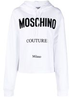 Moschino hoodie crop à logo imprimé - Blanc - thumbnail