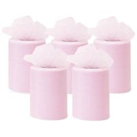 Tule stof op rol - 5x - lichtroze - 7.5cm x 20meter - Organza/mesh decoratie stoffen Tule stof op rol - 5x - lichtroze - 7.5cm x 20meter - Organza/mesh decoratie stoffen