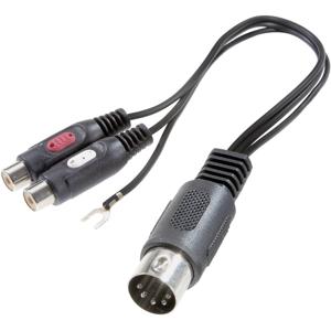 SpeaKa Professional SP-7870284 Cinch / DIN-aansluiting Audio Y-adapter [1x Diodestekker 5-polig (DIN) - 2x Cinch-koppeling] Zwart