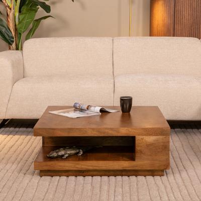 LABEL51 Salontafel 'Square' Mangohout, 80 x 80cm, kleur Naturel