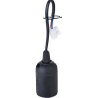 E27 Verhuisfitting Zwart Kunststof met 15cm Draad