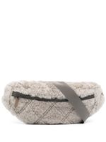 Brunello Cucinelli sac banane matelassé en fourrure artificielle - Gris Brunello Cucinelli sac banane matelassé en fourrure artificielle - Gris