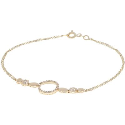 Glow 204.2672.00 Armband Rondje geelgoud-zirconia wit 19 cm