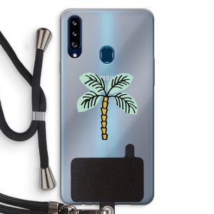 Palmboom: Samsung Galaxy A20s Transparant Hoesje met koord