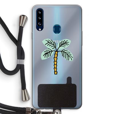 Palmboom: Samsung Galaxy A20s Transparant Hoesje met koord