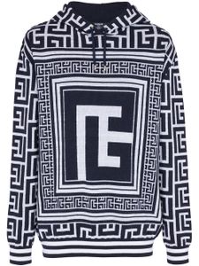 Balmain hoodie à motif monogrammé - Noir