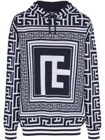 Balmain hoodie à motif monogrammé - Noir - thumbnail