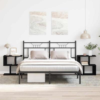 Nachtkastje 2 pcs Zwart eiken 50 x 30 x 51,5 cm Bewerkt hout