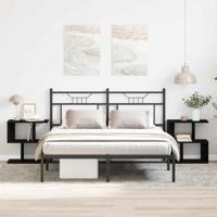 Nachtkastje 2 pcs Zwart eiken 50 x 30 x 51,5 cm Bewerkt hout