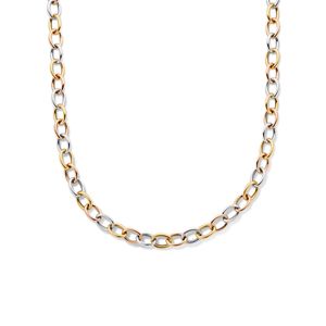 Ketting Ankerschakel geel-wit- en rosegoud 10 mm 45,5 cm