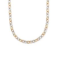 Ketting Ankerschakel geel-wit- en rosegoud 10 mm 45,5 cm - thumbnail