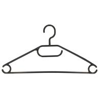 Kledinghangers set - 20x stuks - kunststof - zwart - kledingkast hangers