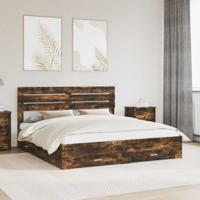 Bedframe met lade met hoofdeinde met opslag Bewerkt hout
