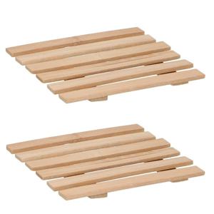 Pannenonderzetter - bamboe - 5x stuks - 17 x 17 cm - tafel onderlegger