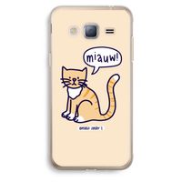 Miauw: Samsung Galaxy J3 (2016) Transparant Hoesje Miauw: Samsung Galaxy J3 (2016) Transparant Hoesje