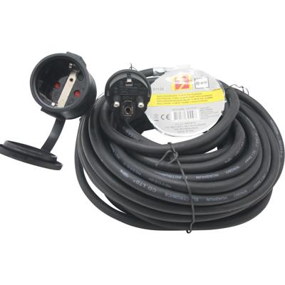 Verlengsnoer rubber - 10 meter - spatwaterdicht IP44 - 3500W - 3-polig