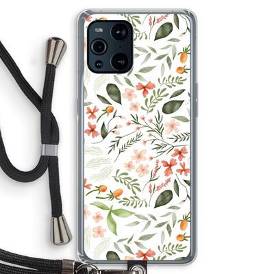 Sweet little flowers: Oppo Find X3 Transparant Hoesje met koord