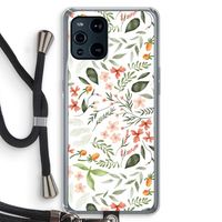 Sweet little flowers: Oppo Find X3 Transparant Hoesje met koord