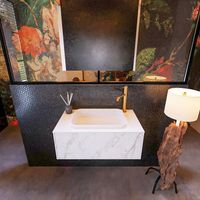 Badkamermeubelset Mondiaz Erin 80 cm met 1 Lade met RIDGE Wastafel Midden Talc met 1 kraangat Greeploos Mat Carrara Badkamermeubelset Mondiaz Erin 80 cm met 1 Lade met RIDGE Wastafel Midden Talc met 1 kraangat Greeploos Mat Carrara