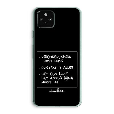 Mijn Motto's: Google Pixel 5a 5G Transparant Hoesje