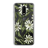 Wit bloemenpatroon: OnePlus 7 Transparant Hoesje