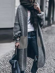 Loosen Casual Color Block Sweater Coat