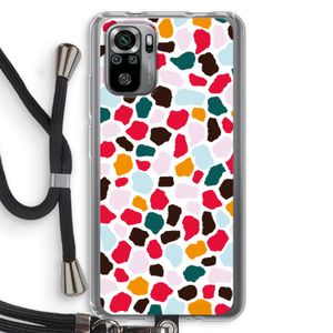 Colored Giraffe: Xiaomi Redmi Note 10S Transparant Hoesje met koord
