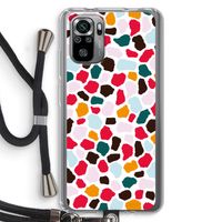 Colored Giraffe: Xiaomi Redmi Note 10S Transparant Hoesje met koord