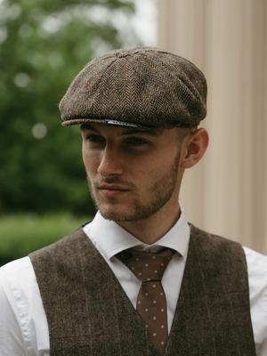 Arran Pet | Harris Tweed | 8-panelen | Groen/Bruin | Peaky Blinders Arran Pet | Harris Tweed | 8-panelen | Groen/Bruin | Peaky Blinders